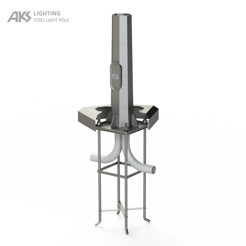  Metal octagonal taper hot dip galvanized straight light pole