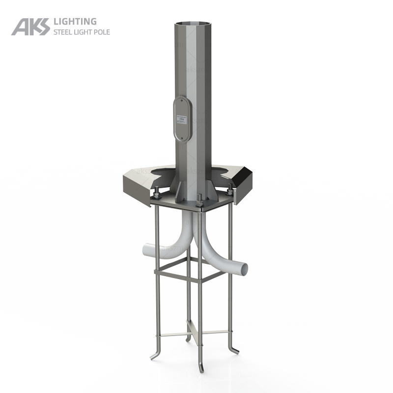 Metal dodecagonal hot dip galvanized straight lighMetal dodecagonal hot dip galvanized straight light pole